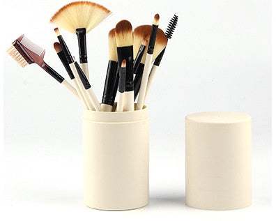 12-Piece Makeup Brush Set in Beige