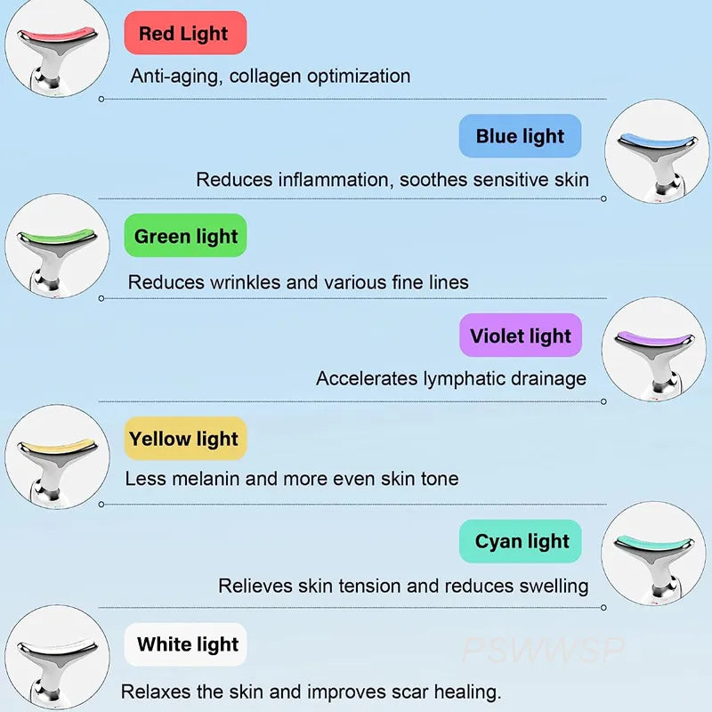 3-Color Facial Light Therapy Color Chart