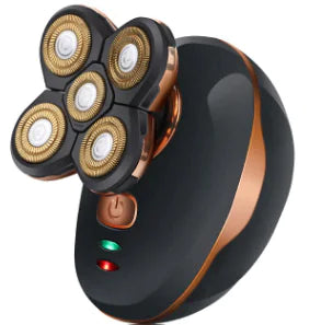 Black Electric Shaver with Five Blades for Head and Beard