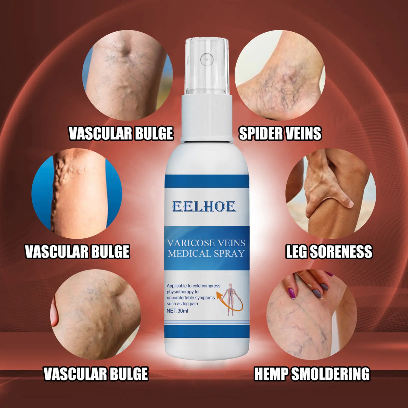 EELHOE Vein Massage Spray for Leg Pain Relief Aleviates