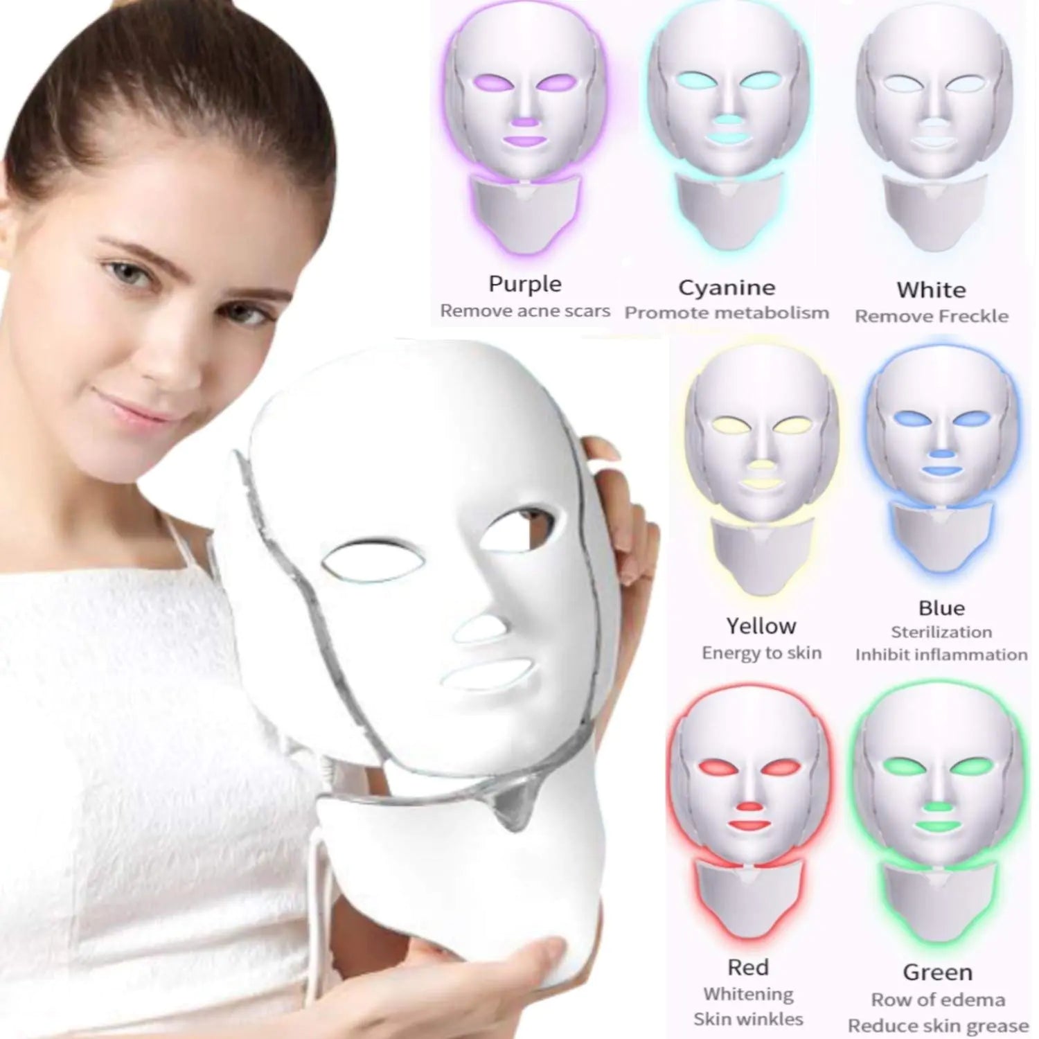 Facial Mask Machine with Massage and Skincare Colors