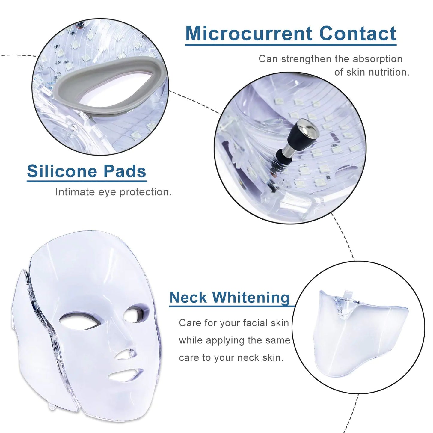 Facial Mask Machine with Massage and Skincare Microcurrent contact