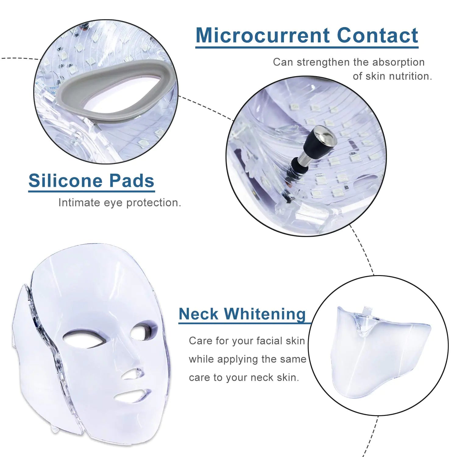 Facial Mask Machine with Massage and Skincare Microcurrent contact