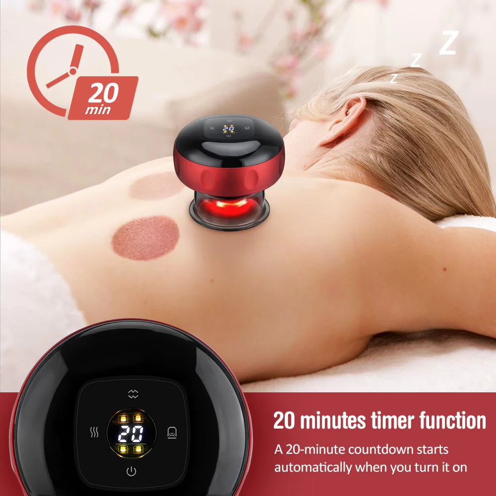 Mini USB Massage Cupper 4pc Set 20 minute timer