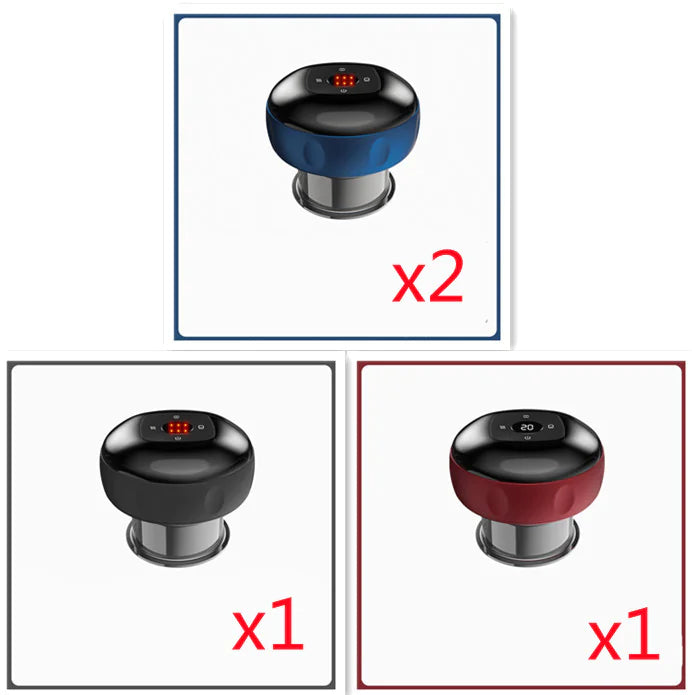 Mini USB Massage Cupper 4pc Set 2 Blue 1 Red 1 Black
