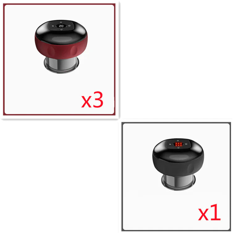 Mini USB Massage Cupper 4pc Set 3 Red 1 Black