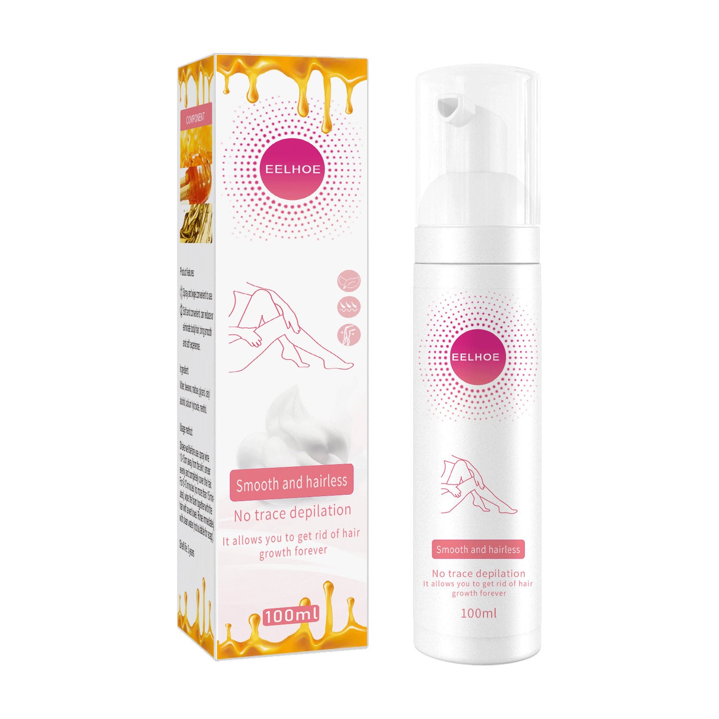 Non-irritating Gentle Foam Mousse Hair Removal Spray 100ml