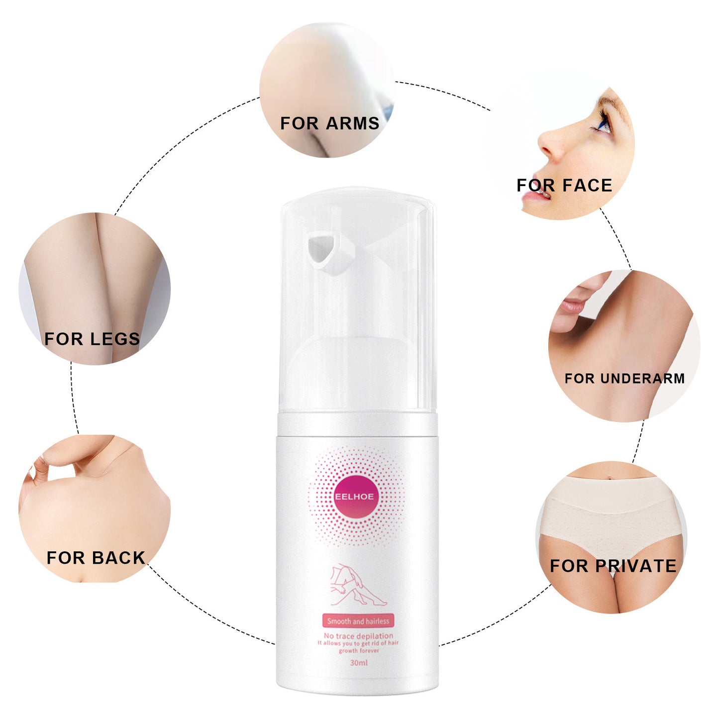 Non-irritating Gentle Foam Mousse Hair Removal Spray For All Body Parts