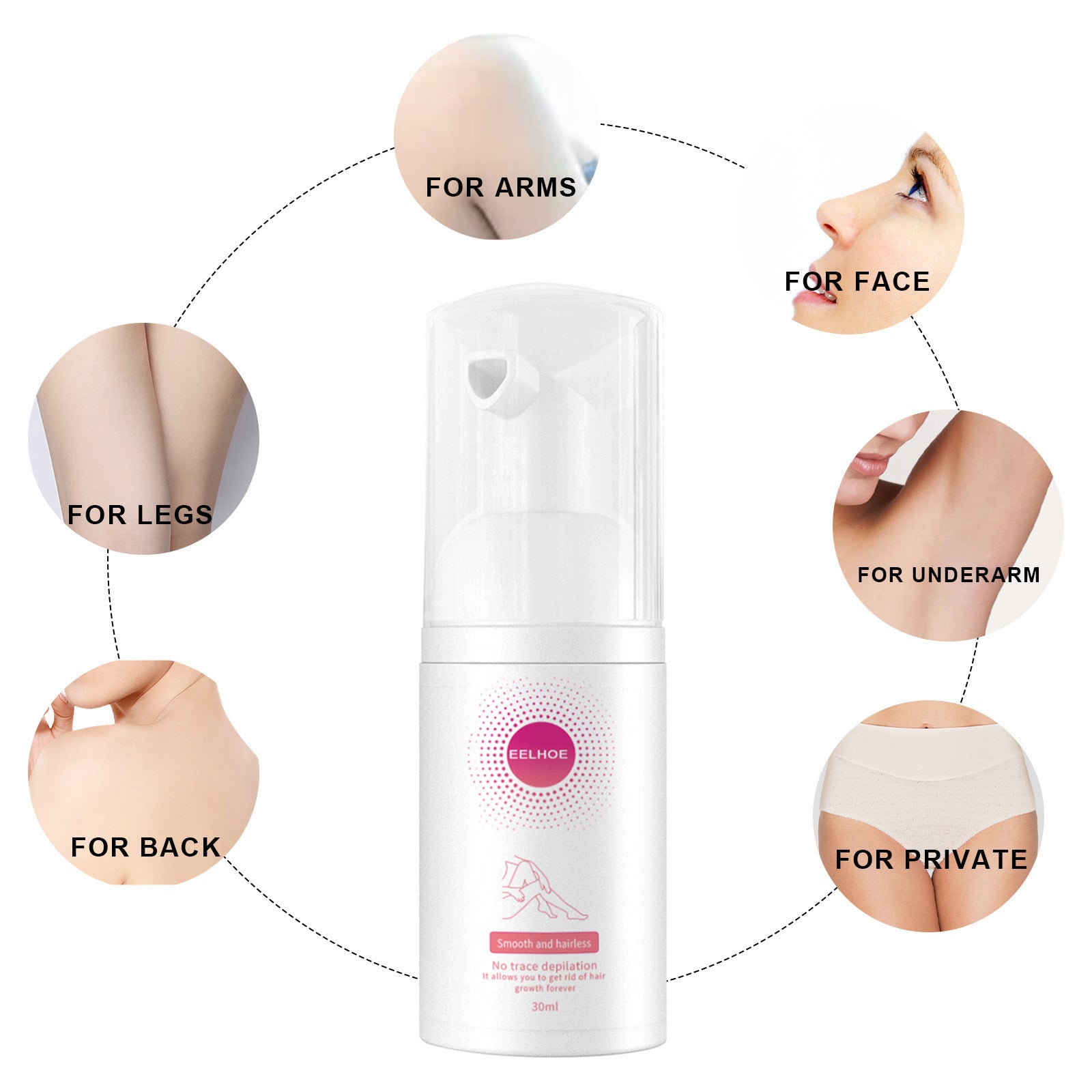 Non-irritating Gentle Foam Mousse Hair Removal Spray For All Body Parts