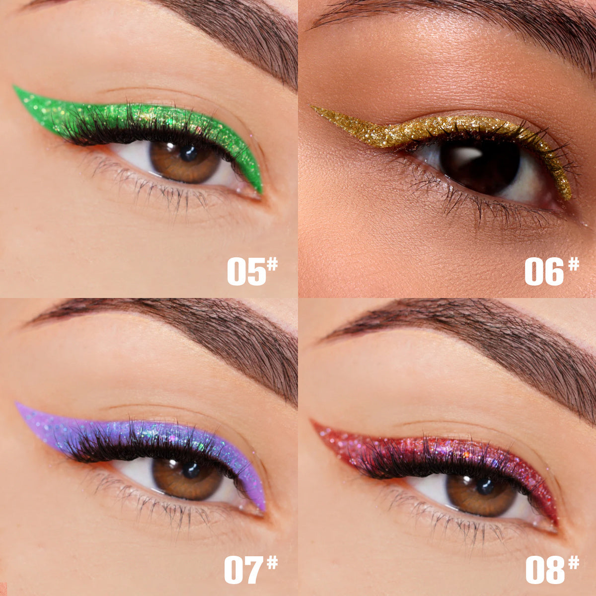 PHOFAY Liquid Glitter Eyeliner Set color shades 5-8
