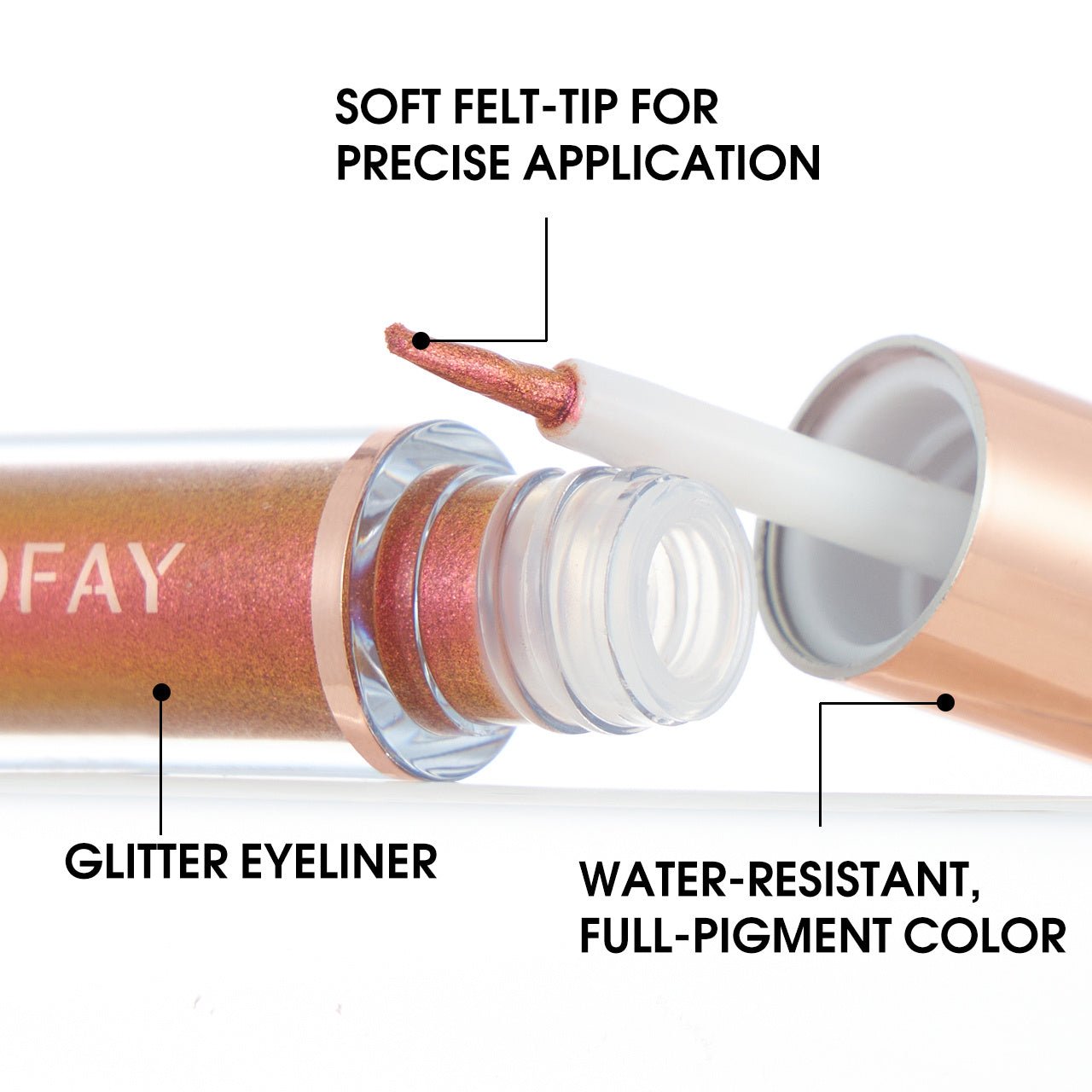 PHOFAY Liquid Glitter Eyeliner Set details image