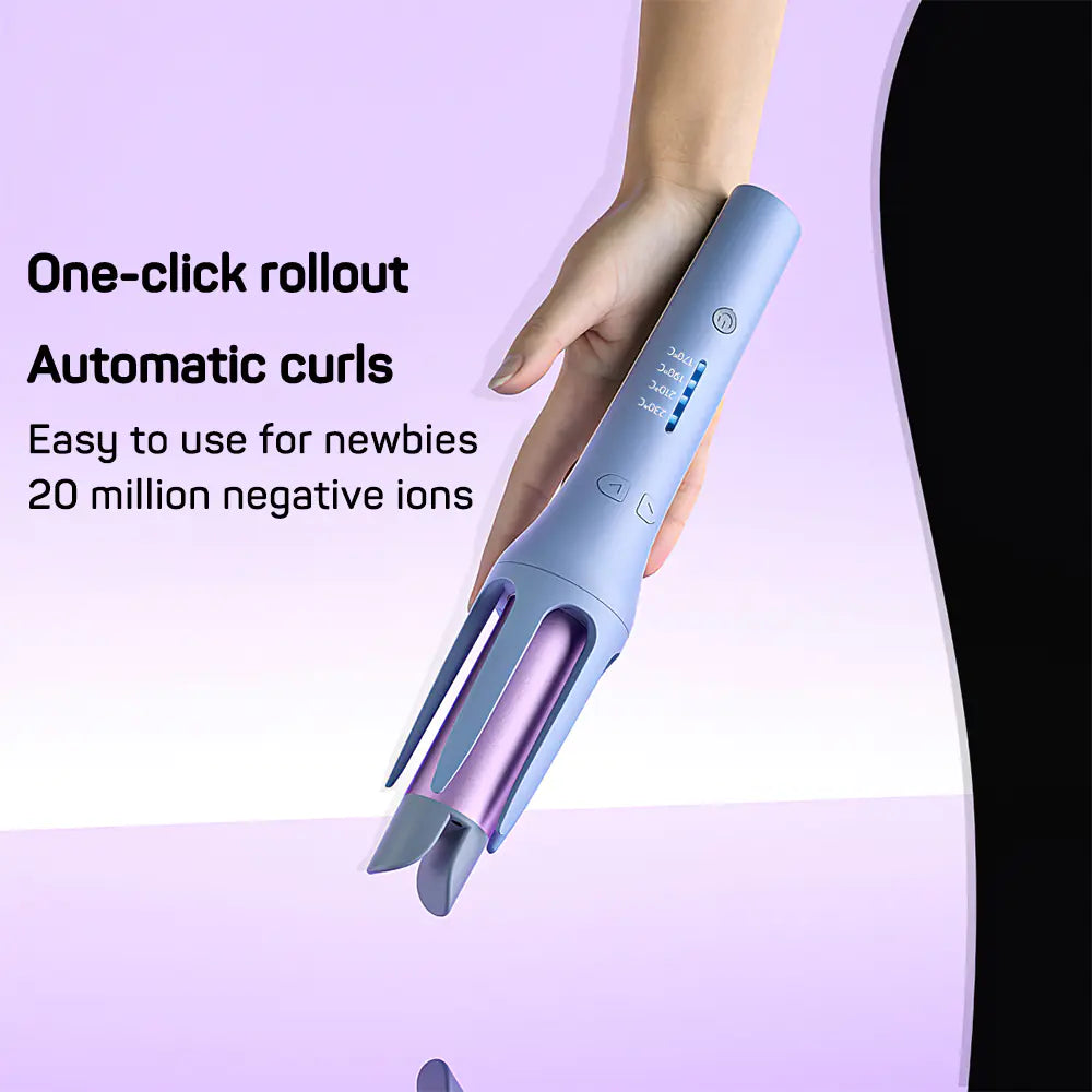 Purple 1-click Automatic Electric Hair Curler and Waver Iron