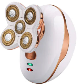 White Electric Shaver with Five Blades for Head and Beard